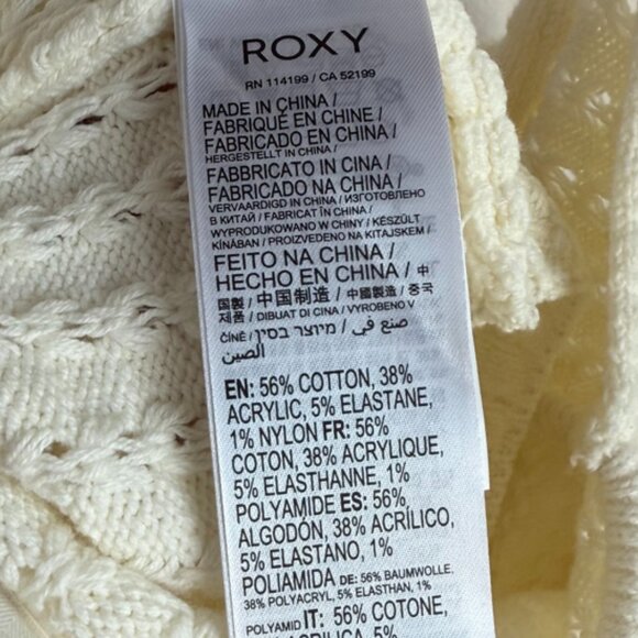 NWOT ROXY Off White Venice Knit Halter Crop Top - Picture 6 of 8